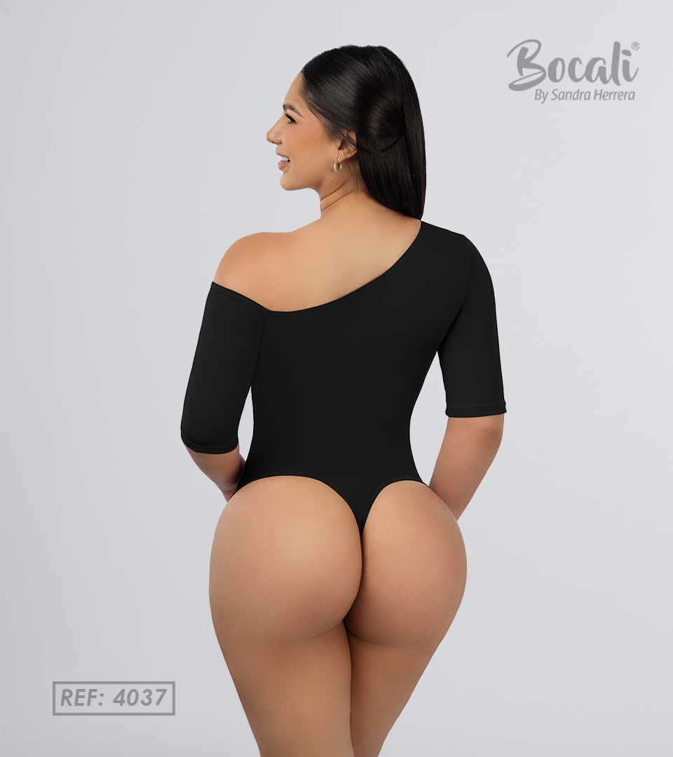 Body Control Asimetrico Manga 3/4 Negro
