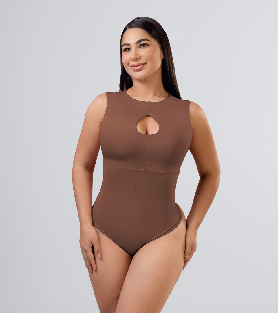 Body Control Escote Frontal Marron