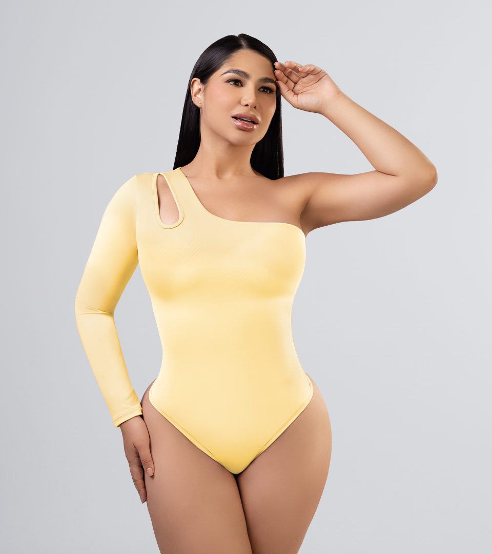 Body Control Asimetrico Manga Larga Banana
