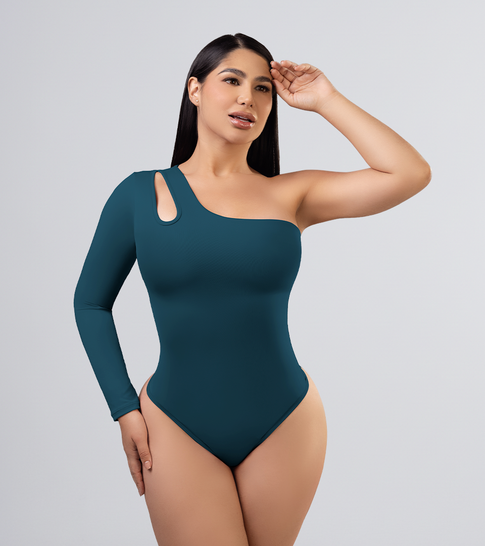 Body Control Asimetrico Manga Larga Verde Botella