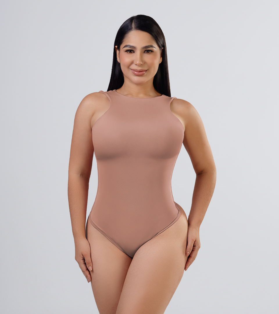 Body Control Basico con Escote en Hombro Moka