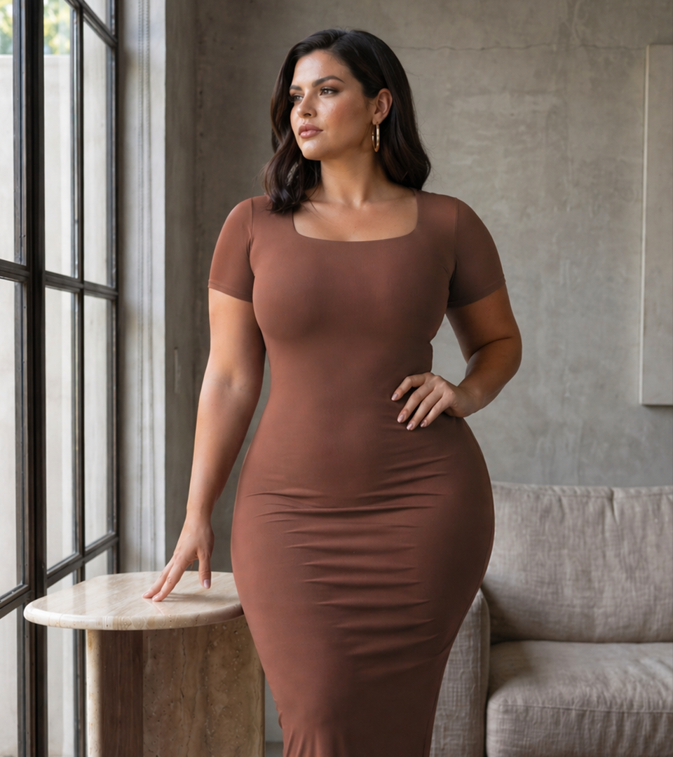 Vestido Control Victoria Marron